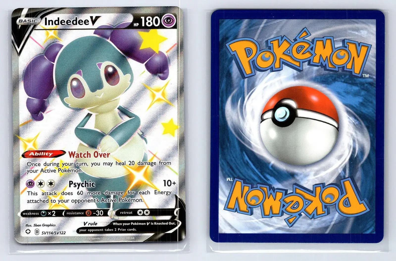Indeedee V SV114/SV122 Shining Fates Shiny Vault Pokemon NM - Mastercoins