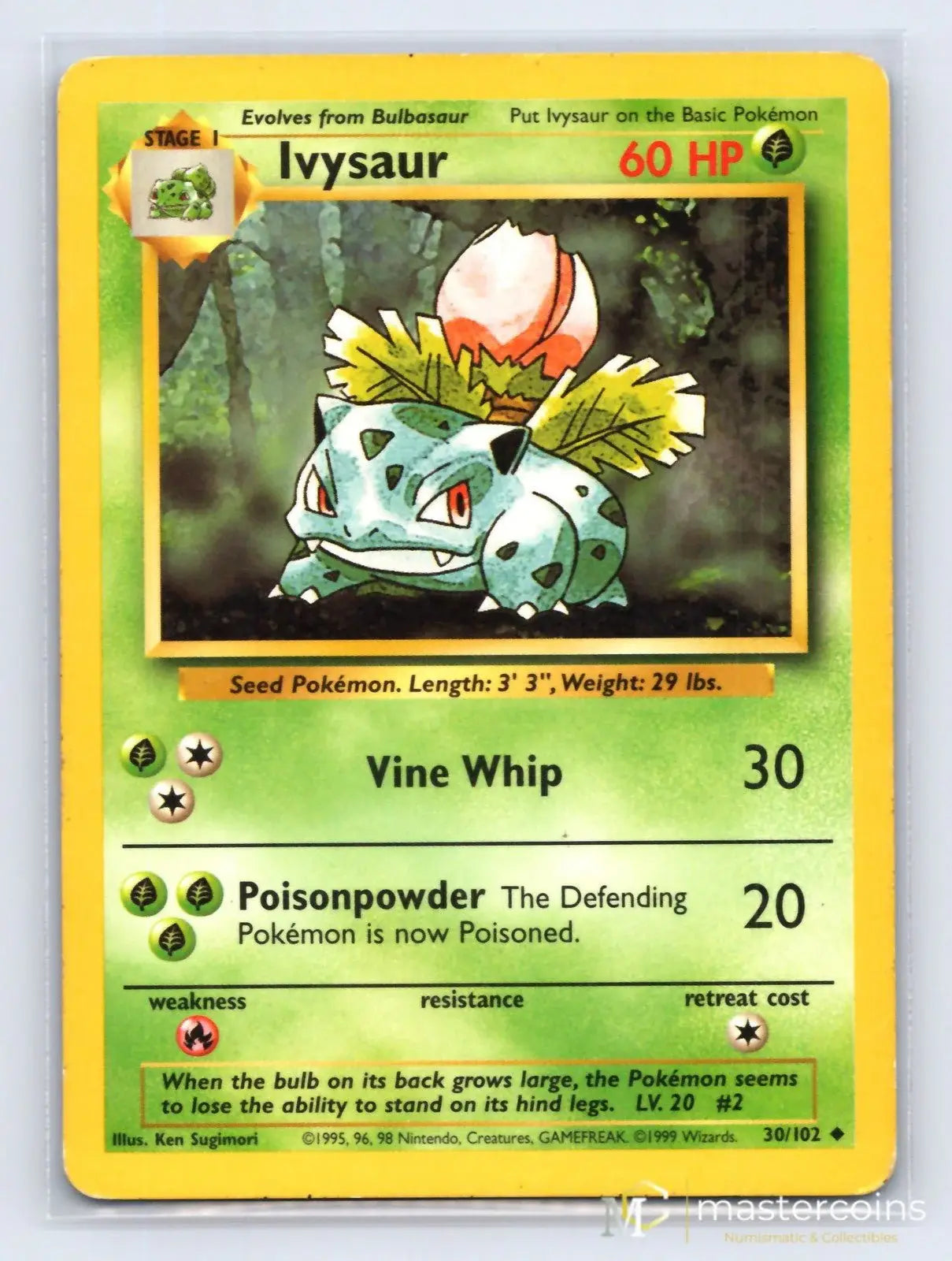 Ivysaur 30/102 Base Set Pokemon MP - Mastercoins