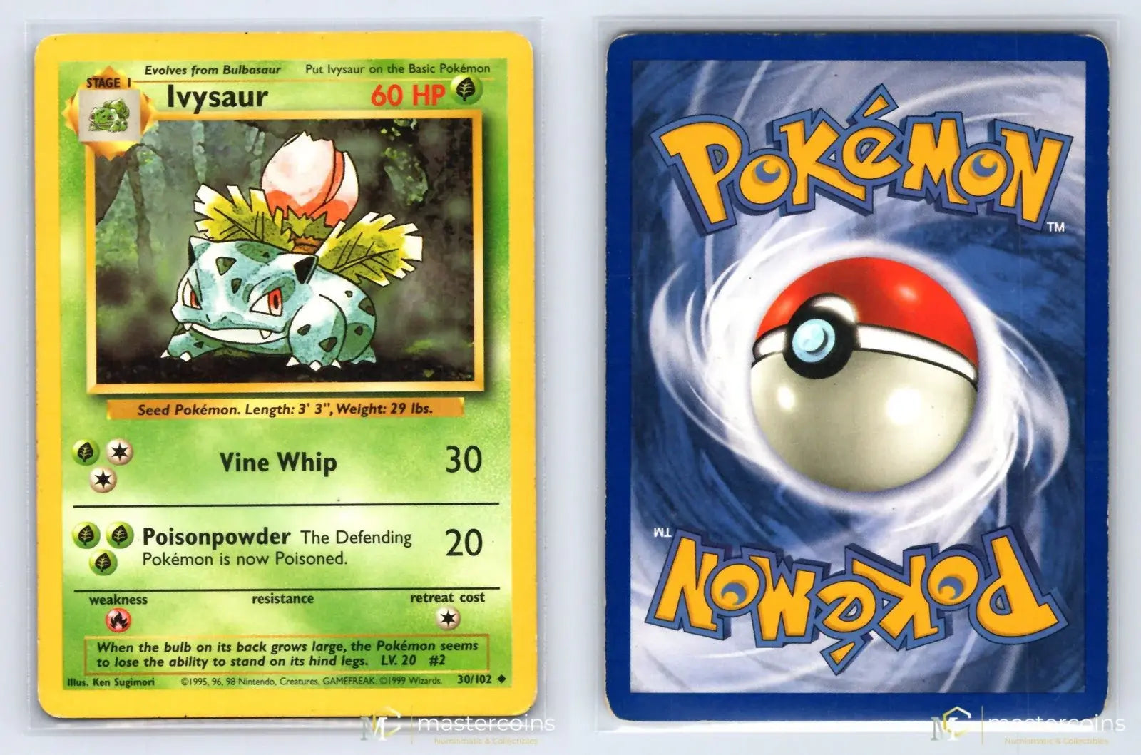 Ivysaur 30/102 Base Set Pokemon MP - Mastercoins