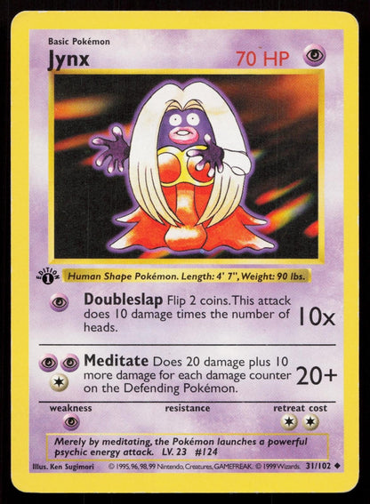 Jynx 31/102 Base Set 1st ED Shadowless NM - Mastercoins