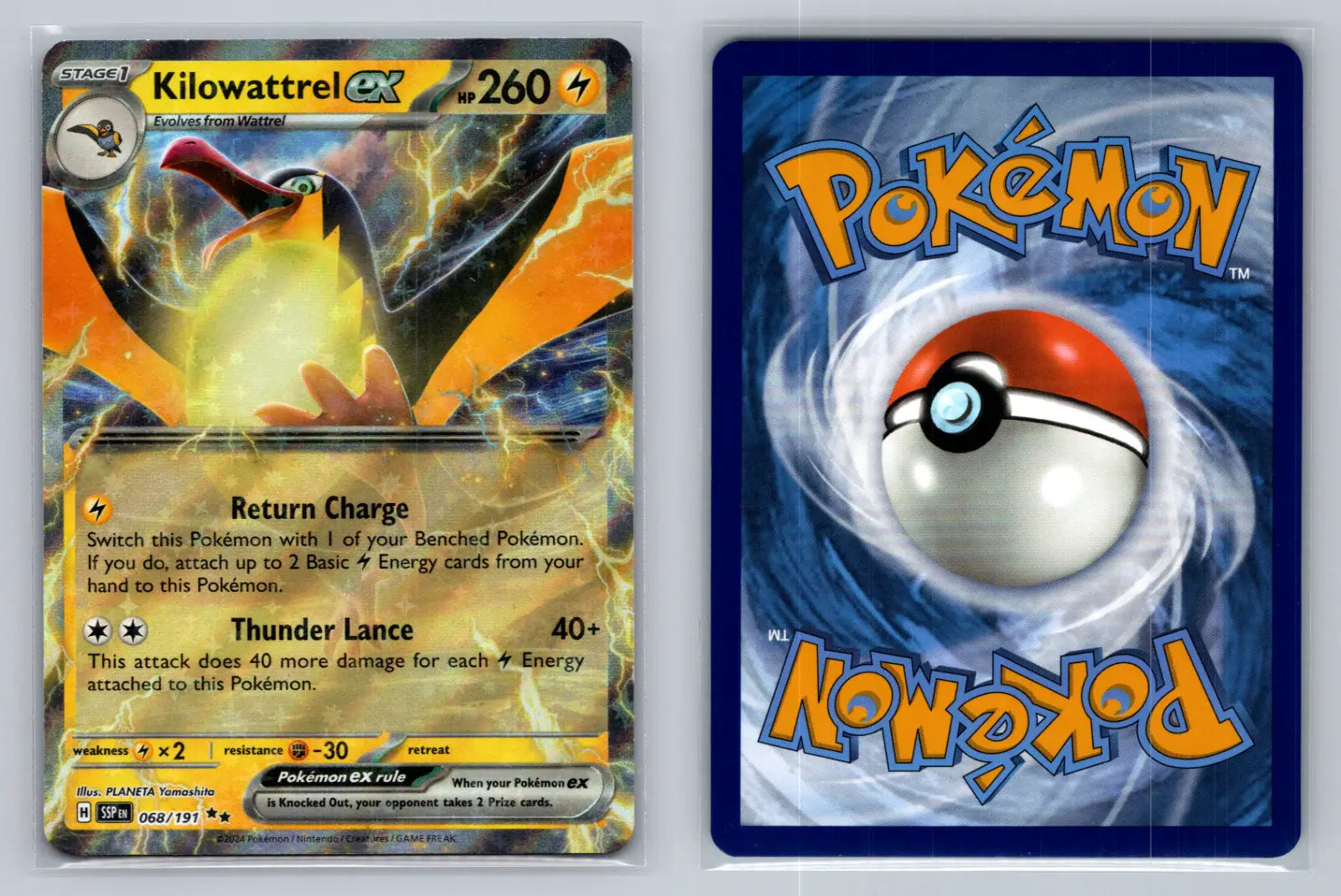 Kilowattrel EX - 068/191 - Double Rare - Surging Sparks - Mastercoins