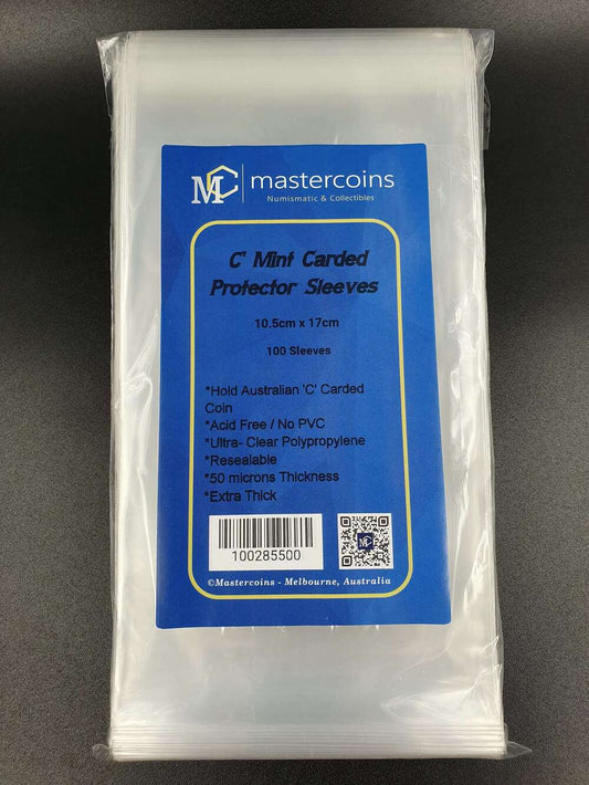 Large Carded Coin Resealable Sleeves - 'C' Mint Mark Carded - Mastercoins