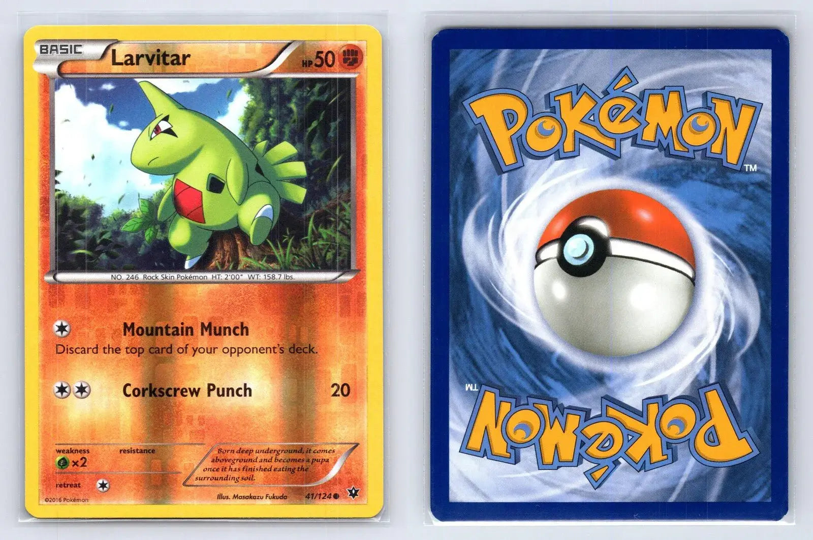 Larvitar 41/124 Rev Holo Fates Collide Pokemon NM - Mastercoins