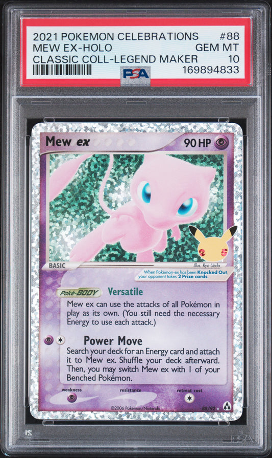 🎰👀 MEW EX HOLO 88 CELEBRATIONS CLASSIC COLLECTION PSA 10