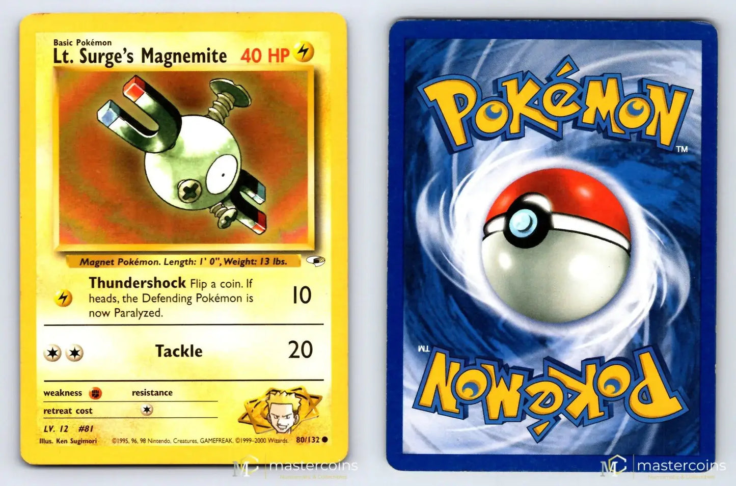 Lt. Surge's Magnemite 80/132 Gym Heroes Pokemon MP - Mastercoins