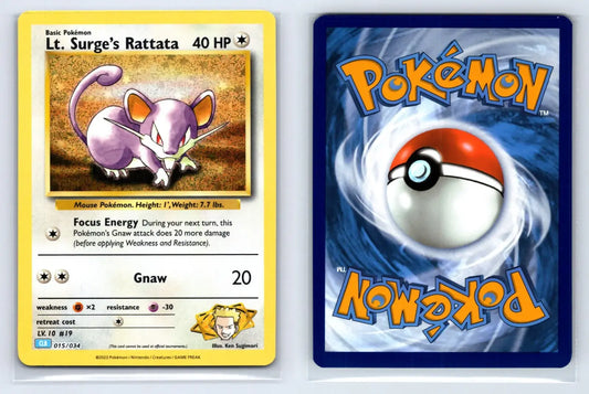 Lt. Surge's Rattata 015/034 TCG Classic Blastoise Pokemon Near Mint - Mastercoins