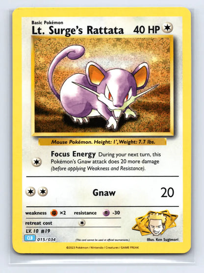 Lt. Surge's Rattata 015/034 TCG Classic Blastoise Pokemon Near Mint - Mastercoins