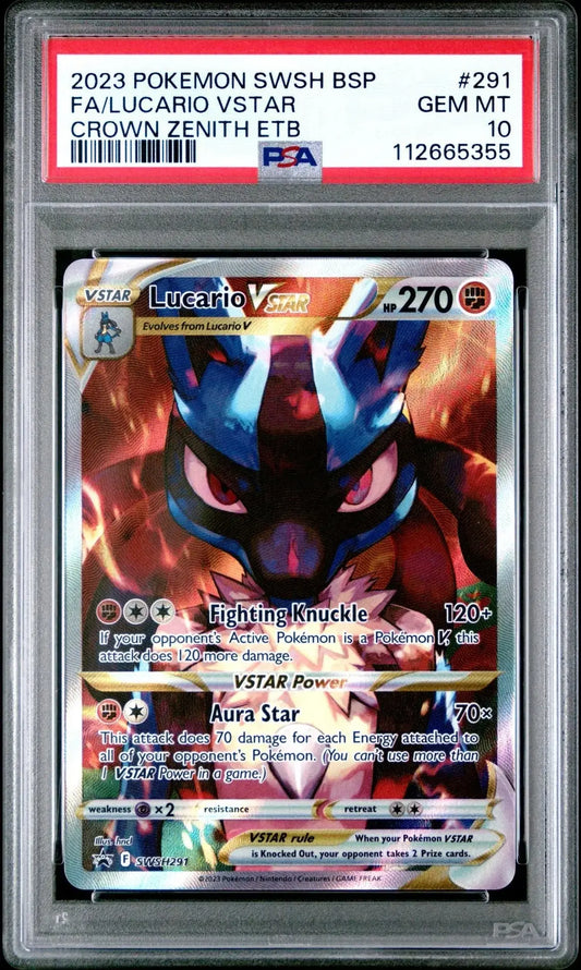 ?? LUCARIO VSTAR SWSH291 PROMO CROWN ZENITH PSA 10 - Mastercoins