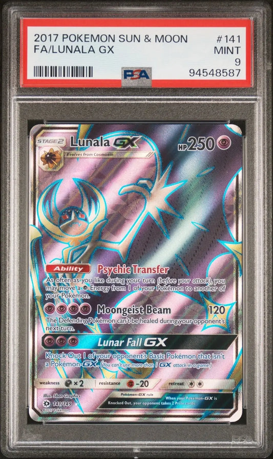 Lunala GX 141 SM Base PSA 9 - Mastercoins