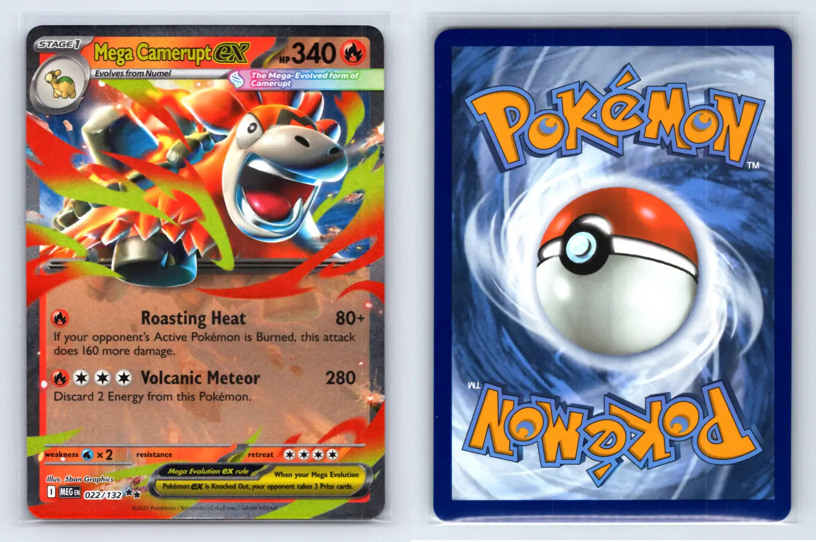 Mega Camerupt ex 22/132 Double Rare Mega Evolution Pokemon Near Mint - Mastercoins