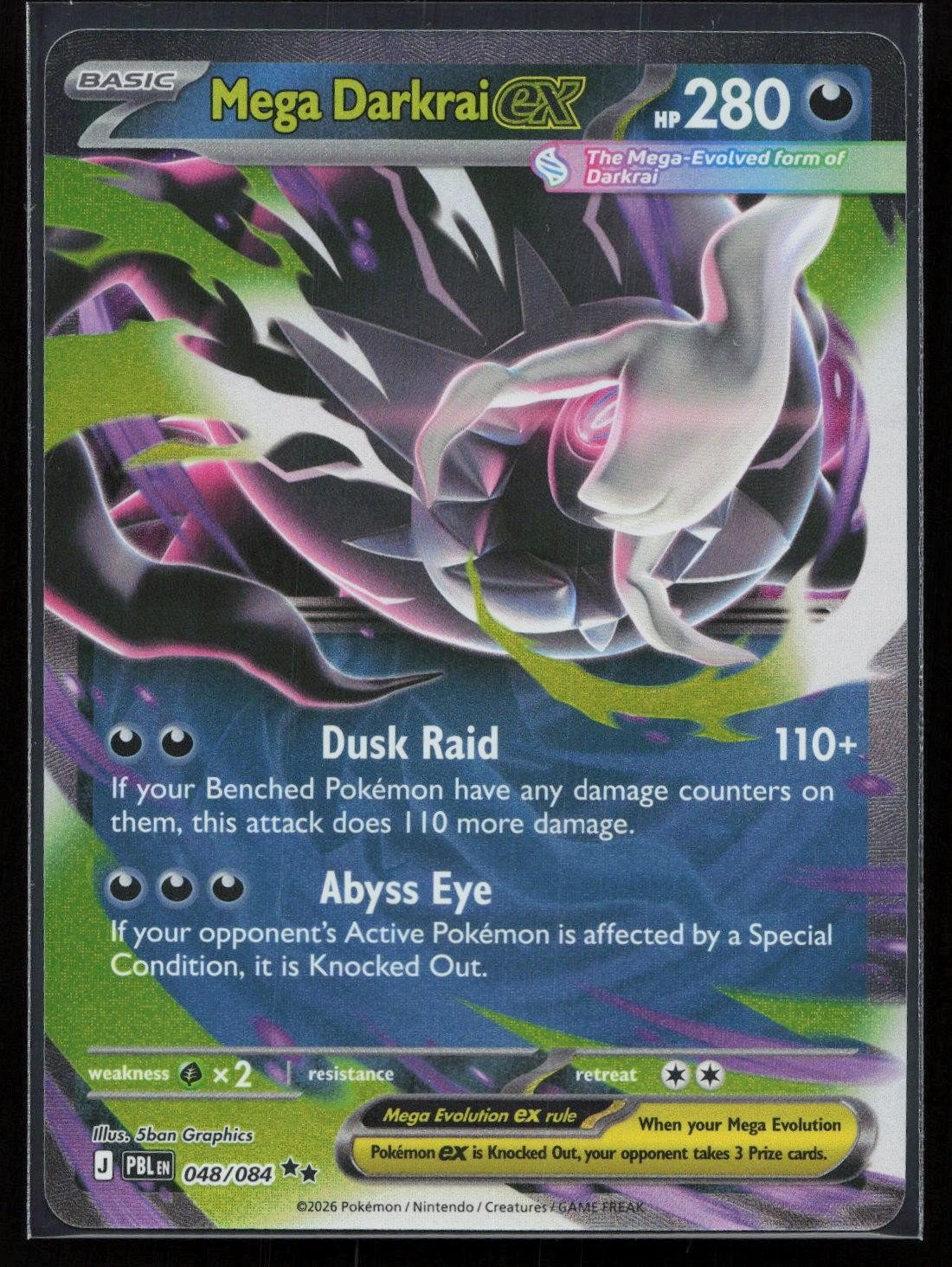 Mega Darkrai ex 048/084 Pitch Black Double Rare NM - Mastercoins