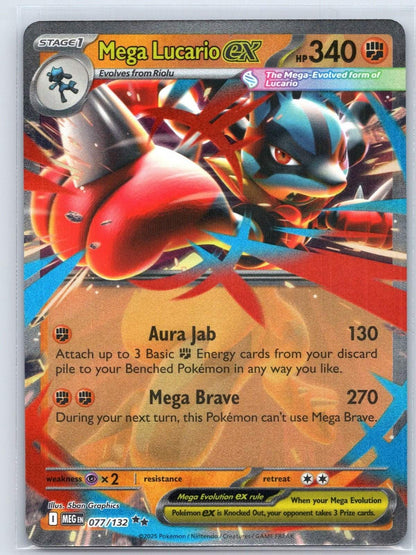 Mega Lucario ex 077/132 Mega Evolution Pokemon NM - Mastercoins
