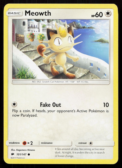 MEOWTH 101/147 BURNING SHADOWS NM - Mastercoins