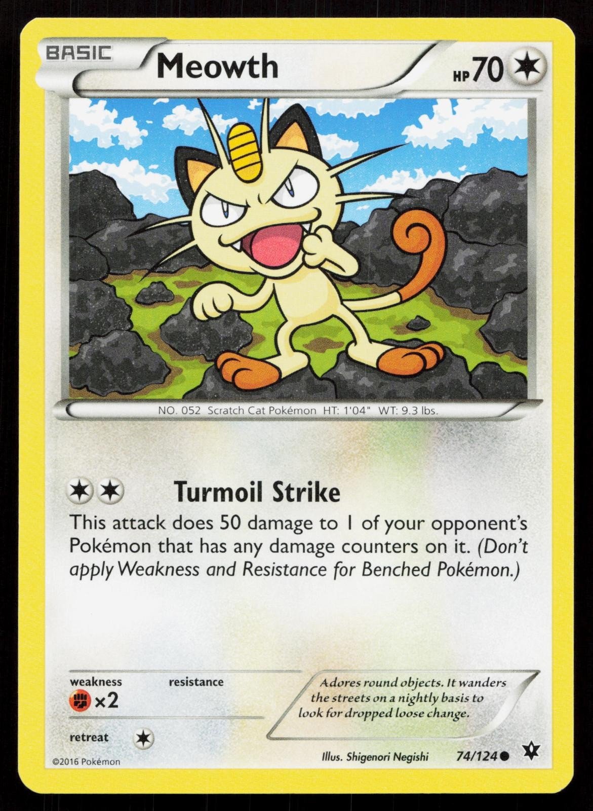 MEOWTH 74/124 FATES COLLIDE NM - Mastercoins