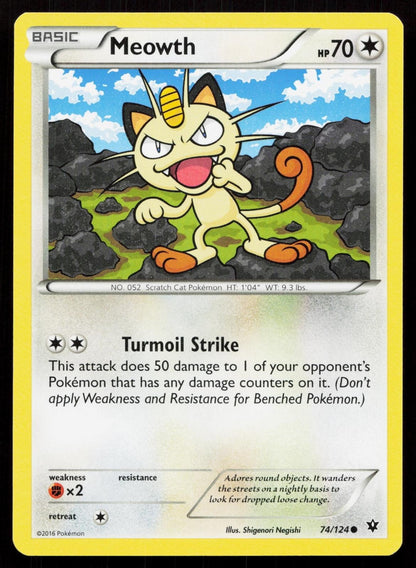 MEOWTH 74/124 FATES COLLIDE NM - Mastercoins