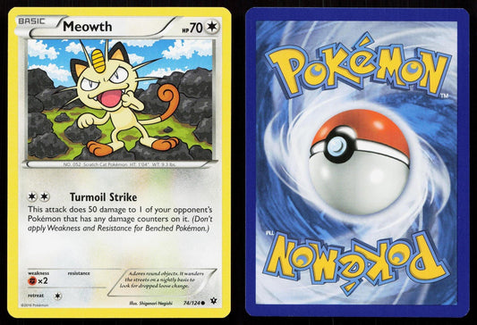 MEOWTH 74/124 FATES COLLIDE NM - Mastercoins