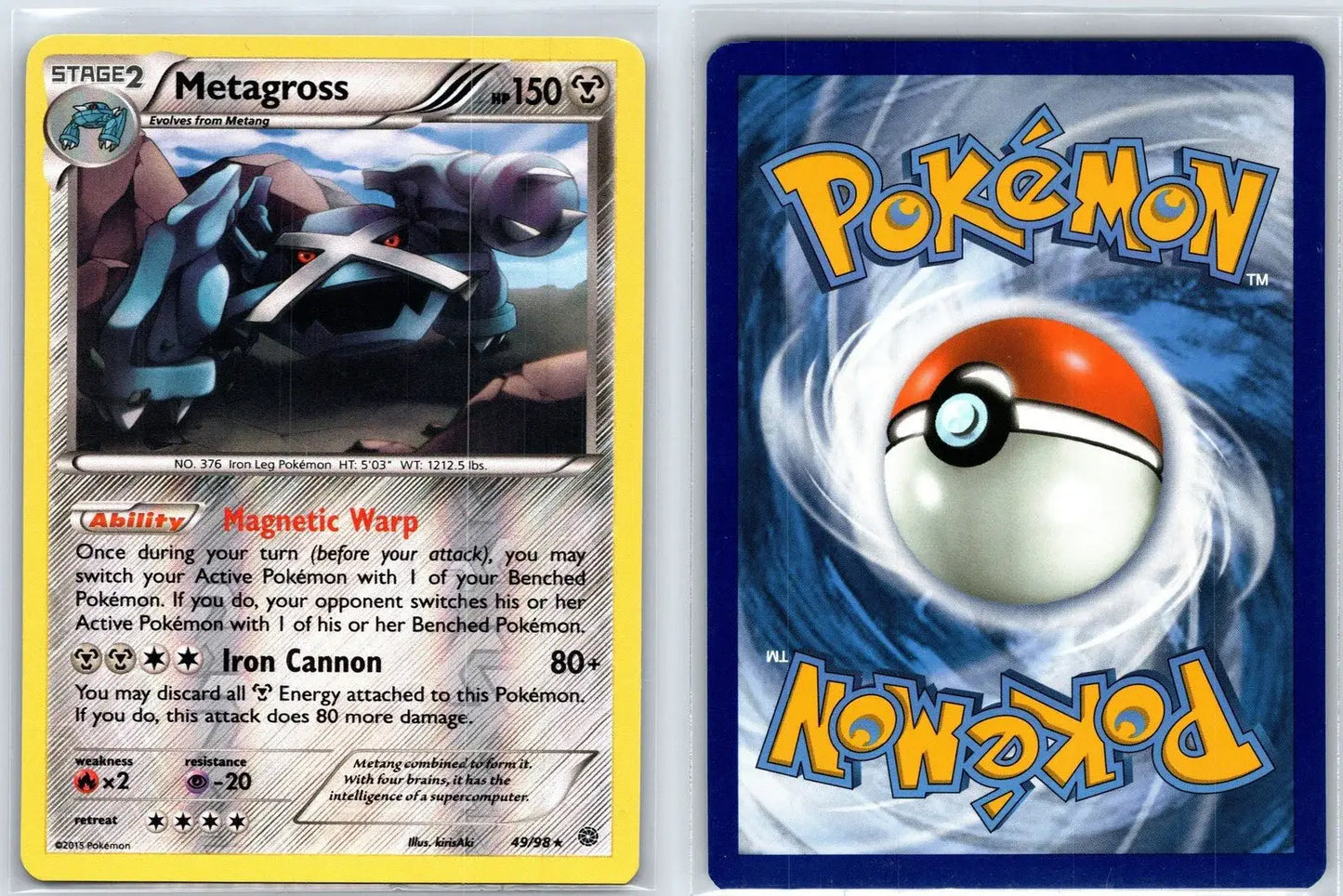 Metagross Reverse Holo 49/98 Ancient Origins Pokemon NM - Mastercoins