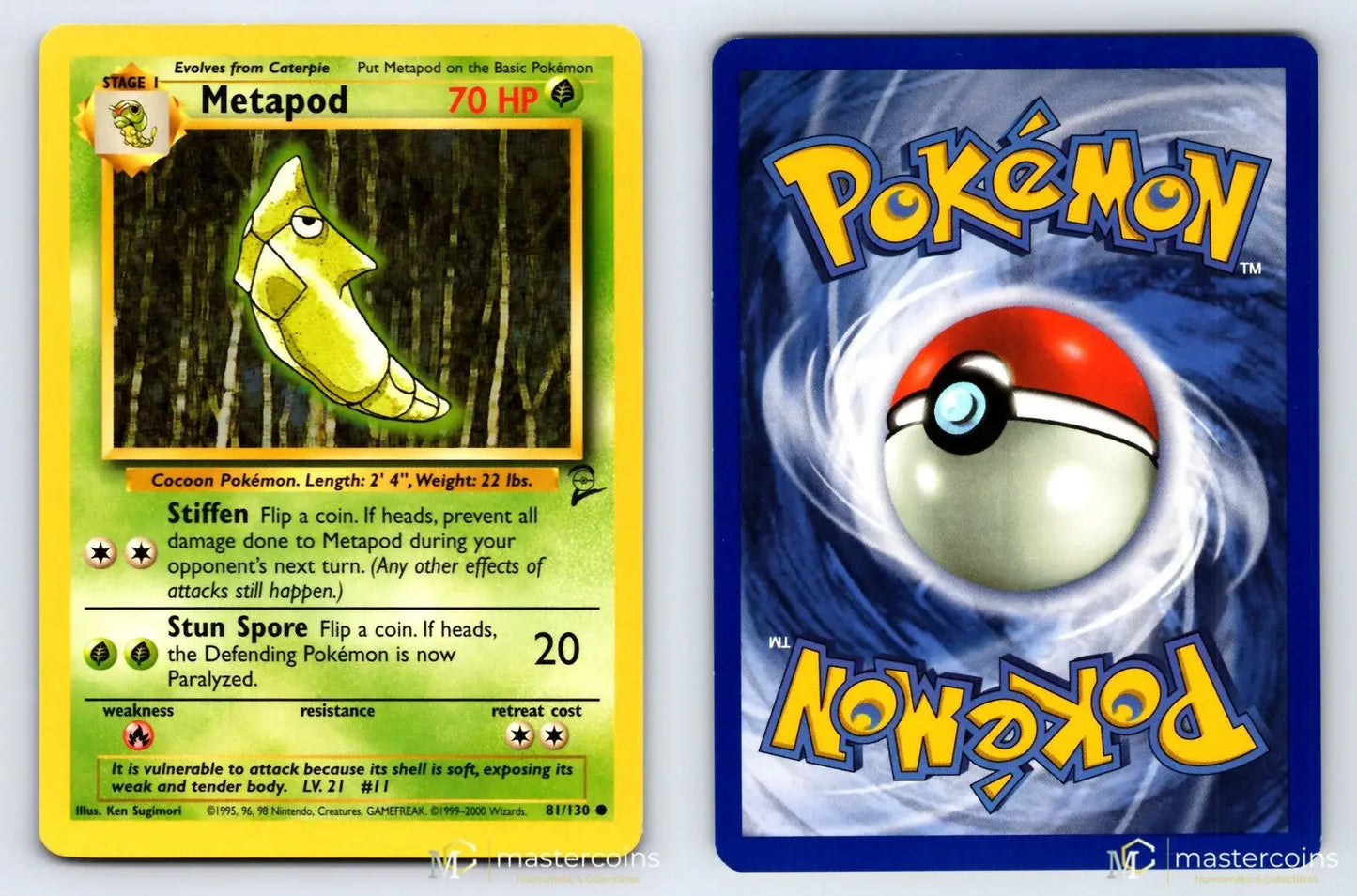 Metapod 81/130 Base Set 2 Pokemon MP - Mastercoins