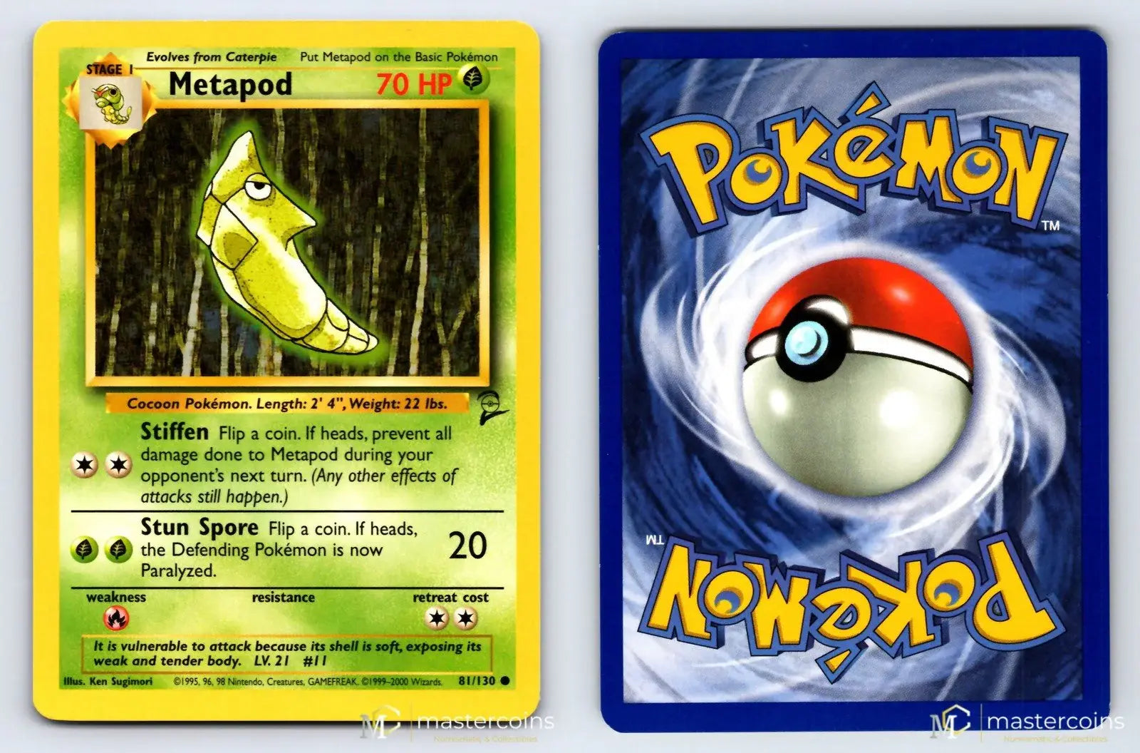 Metapod 81/130 Base Set 2 Pokemon MP - Mastercoins