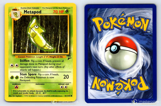 Metapod 81/130 Base Set 2 Pokemon MP - Mastercoins