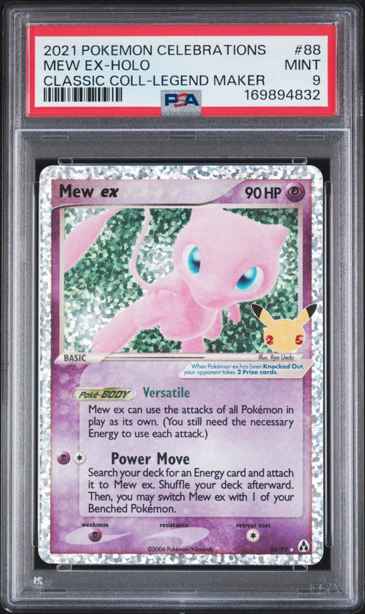 🎰👀 MEW EX HOLO 88 CELEBRATIONS CLASSIC COLLECTION PSA 9 - Mastercoins