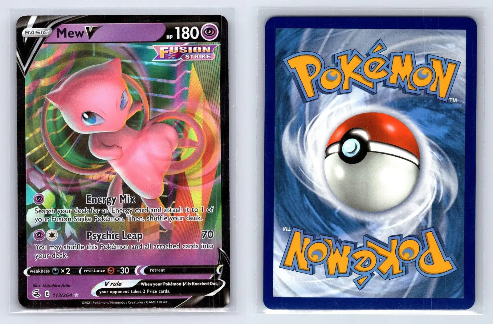 Mew V 113/264 Fusion Strike Pokemon NM - Mastercoins