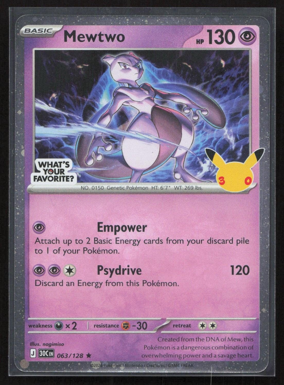 Mewtwo 063/128 30th Promo (What's Your Favorite Stamp) NM - Mastercoins