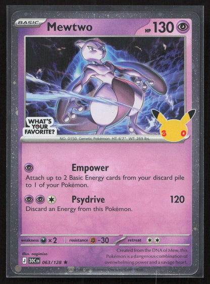 Mewtwo 063/128 30th Promo (What's Your Favorite Stamp) NM - Mastercoins