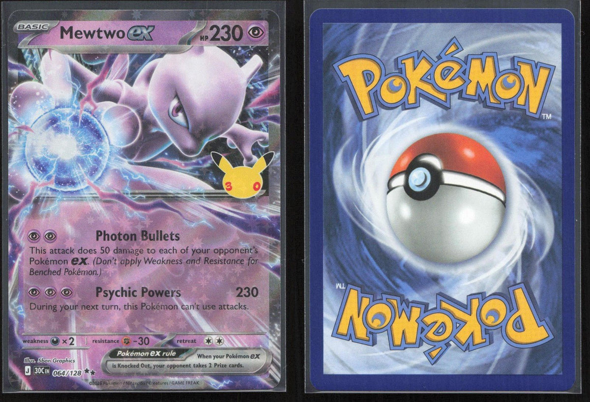 Mewtwo ex 064/128 ME: 30th Celebration Ultra Rare NM - Mastercoins