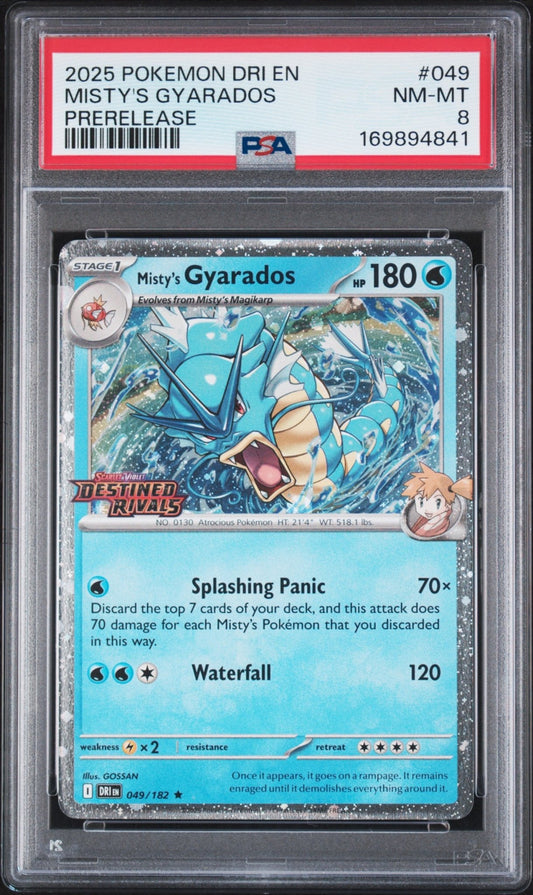 🎰👀 MISTY'S GYARADOS 049/182 DRI EN-DESTINED RIVALS PSA 8 - Mastercoins