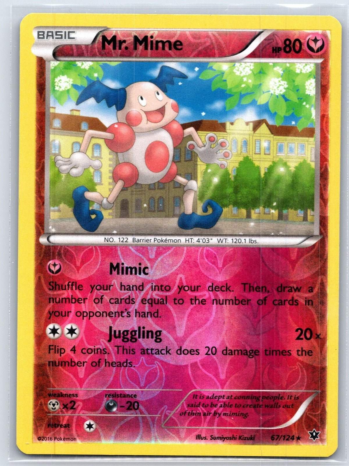 Mr. Mime 67/124 Reverse Holo Fates Collide Pokemon NM - Mastercoins