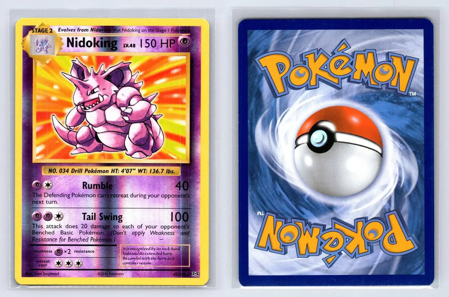 Nidoking 45/108 Rev Holo Evolutions Pokemon NM - Mastercoins