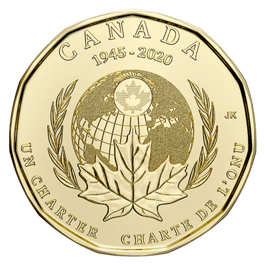 (Non - Coloured) 2020 Canadian $1 Signing Of The United Nations Charter 75th Anniv - Mastercoins