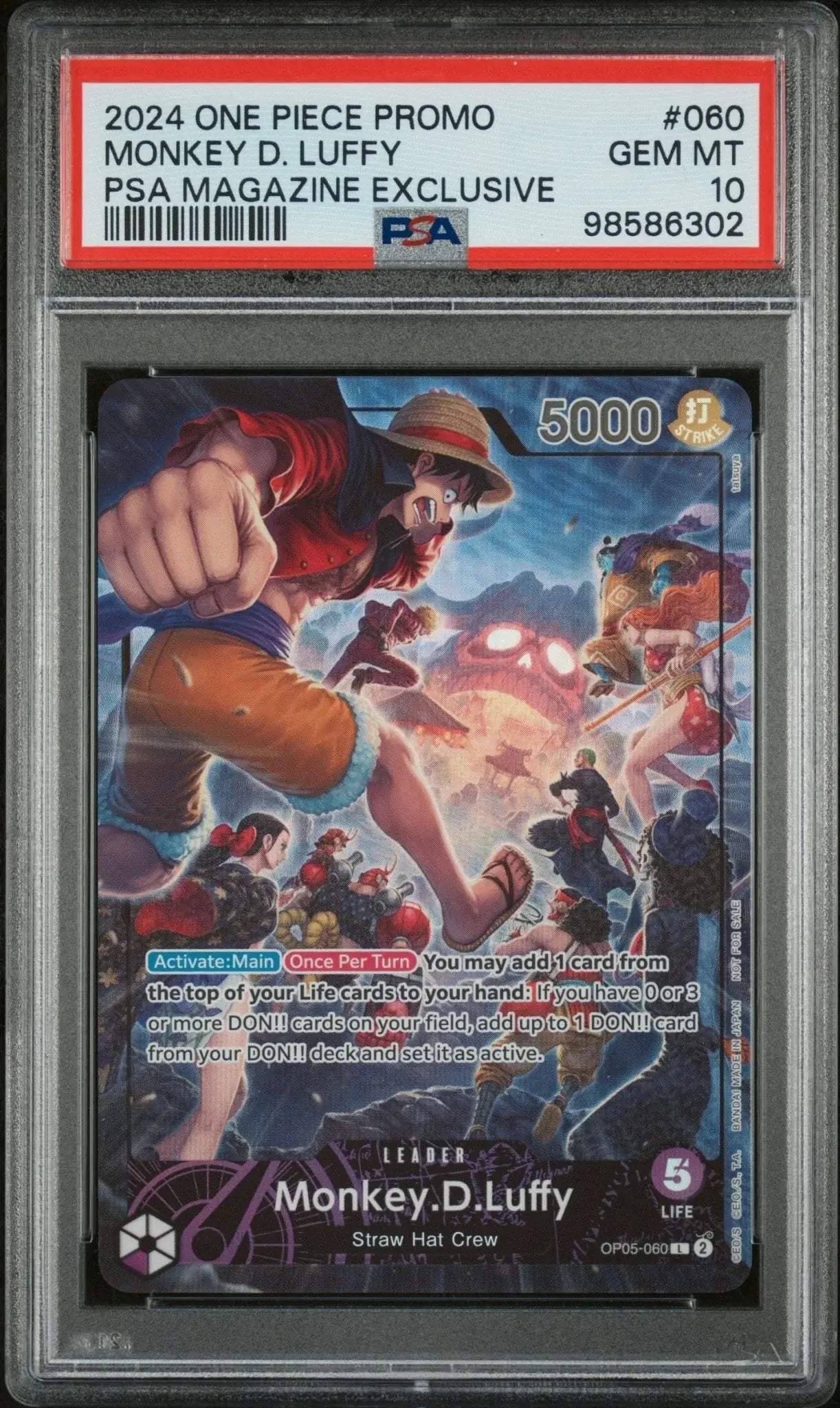?? ONE PIECE MONKEY D. LUFFY 060 PROMO PSA MAGAZINE EXCLUSIVE PSA 10 - Mastercoins