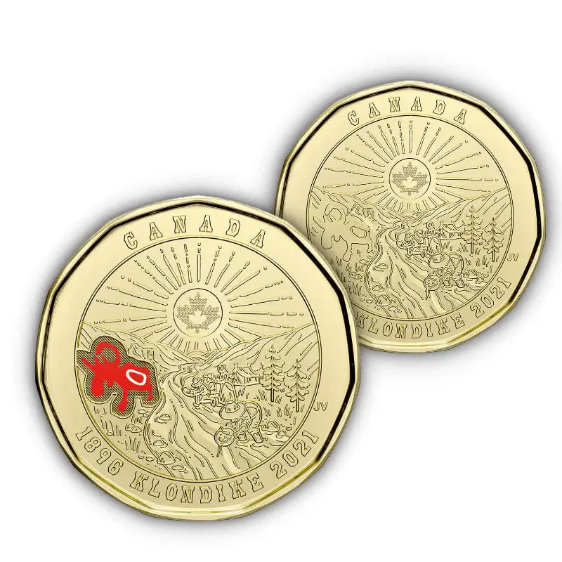 (Pair) 2021 Canadian $1 Klondike Gold Rush 125th Anniv - UNC ex Mint Roll - Mastercoins