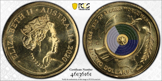 PCGS MS67 2022 $2 C Mint 75th Ann End of WWII - Mastercoins