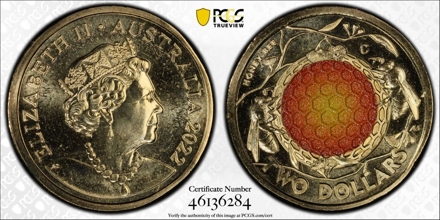 PCGS MS67 2022 $2 C Mint Honey Bee - Mastercoins