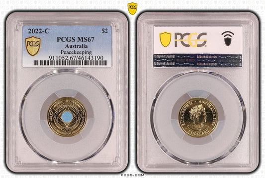 PCGS MS67 2022 $2 C Mint Peacekeeping - Mastercoins