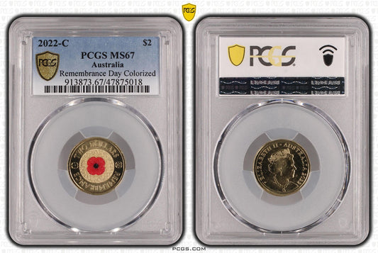 PCGS MS67 2022 $2 C Mint Red Poppy - Mastercoins