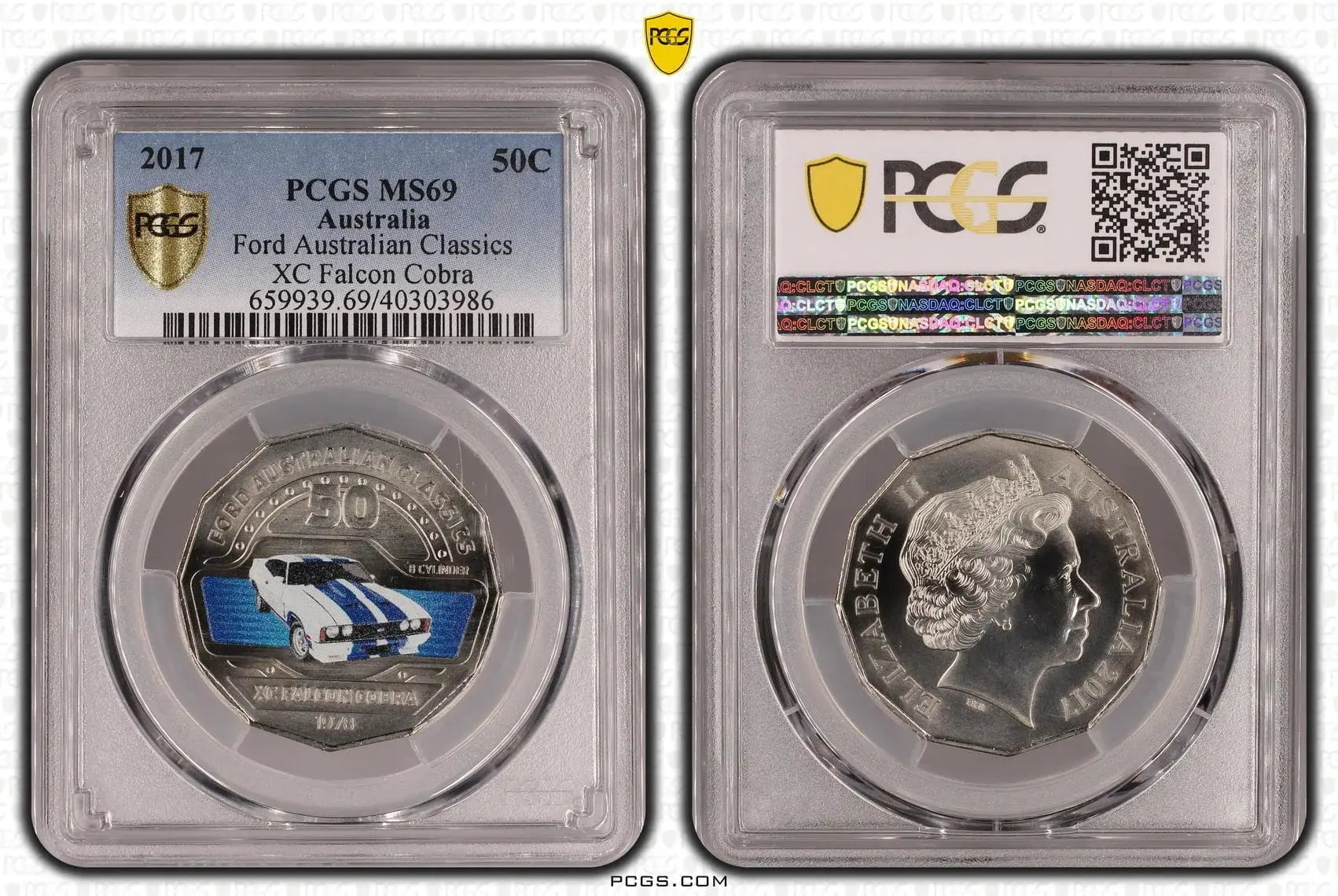 PCGS MS69 2017 50C XC Falcon Cobra - Mastercoins