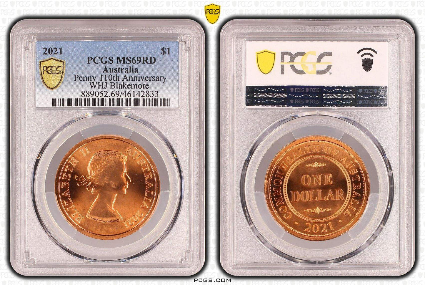 PCGS MS69RD 2021 $1 Penny 10th Ann WHJ Blakemore - Mastercoins