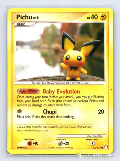 Pichu 93/123 Mysterious Treasures Pokemon MP - Mastercoins