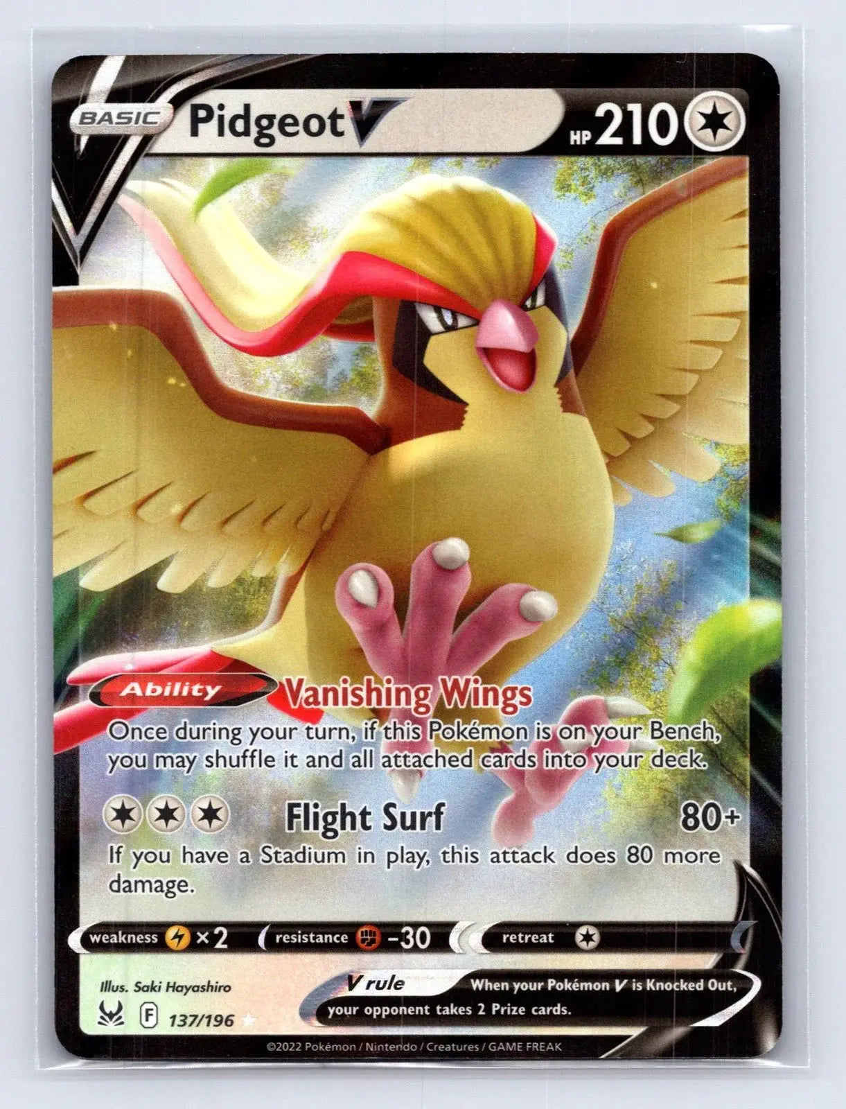 Pidgeot V 137/196 Lost Origin Pokemon NM - Mastercoins