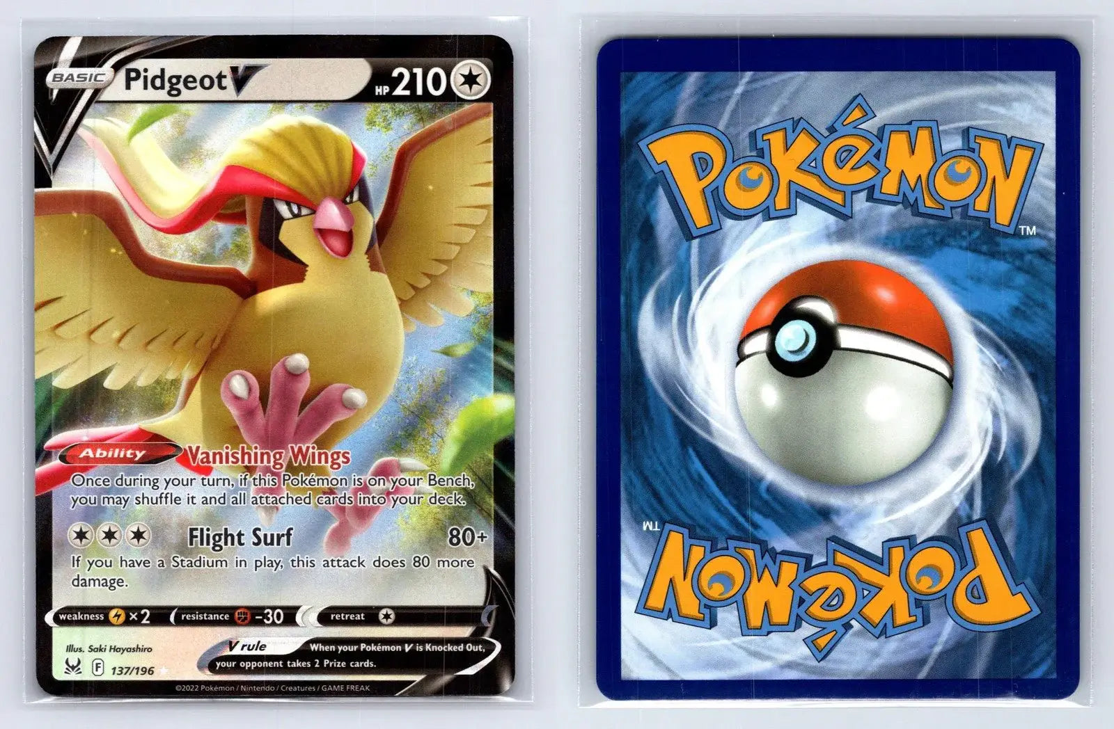 Pidgeot V 137/196 Lost Origin Pokemon NM - Mastercoins