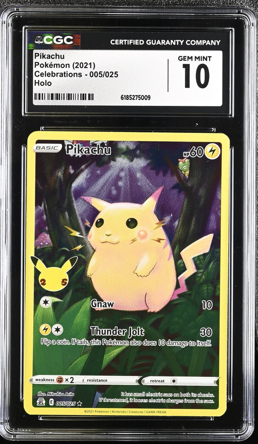 🎰👀 PIKACHU 005/025 CELEBRATIONS CGC 10 - Mastercoins
