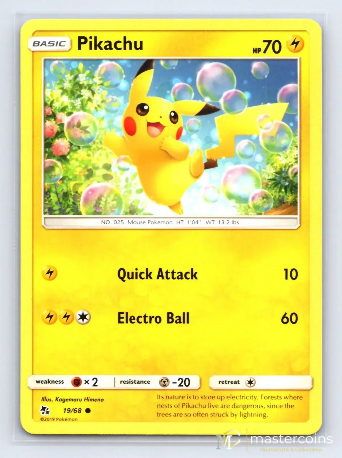 Pikachu 19/68 Hidden Fates Pokemon LP - Mastercoins