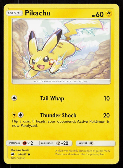 PIKACHU 40/147 BURNING SHADOWS NM - Mastercoins