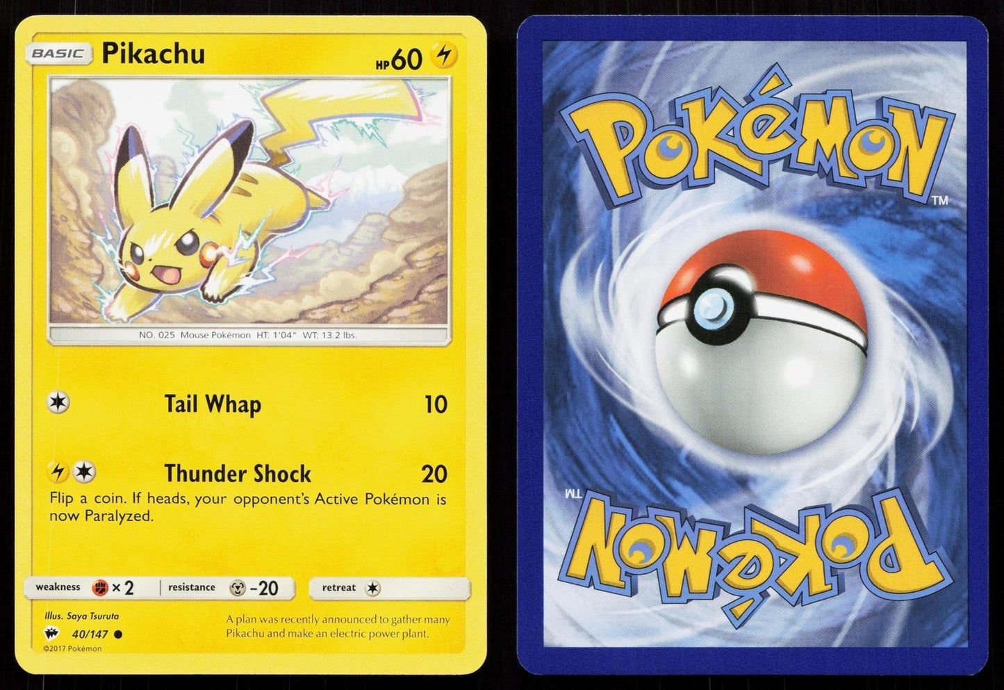 PIKACHU 40/147 BURNING SHADOWS NM - Mastercoins