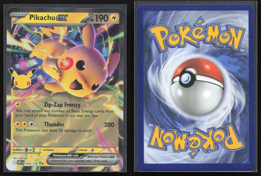 Pikachu ex 054/128 ME: 30th Celebration Double Rare NM - Mastercoins