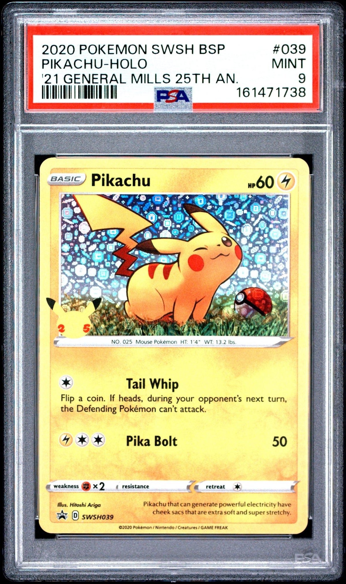 🎰👀 PIKACHU HOLO 039 SWSH BLACK STAR PROMO PSA 9 - Mastercoins